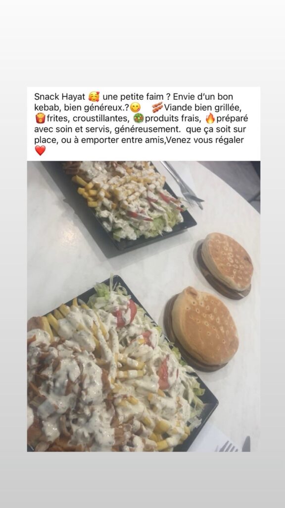Assiettes (kebab), Snack Hayat